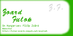 zoard fulop business card