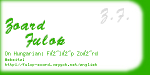 zoard fulop business card